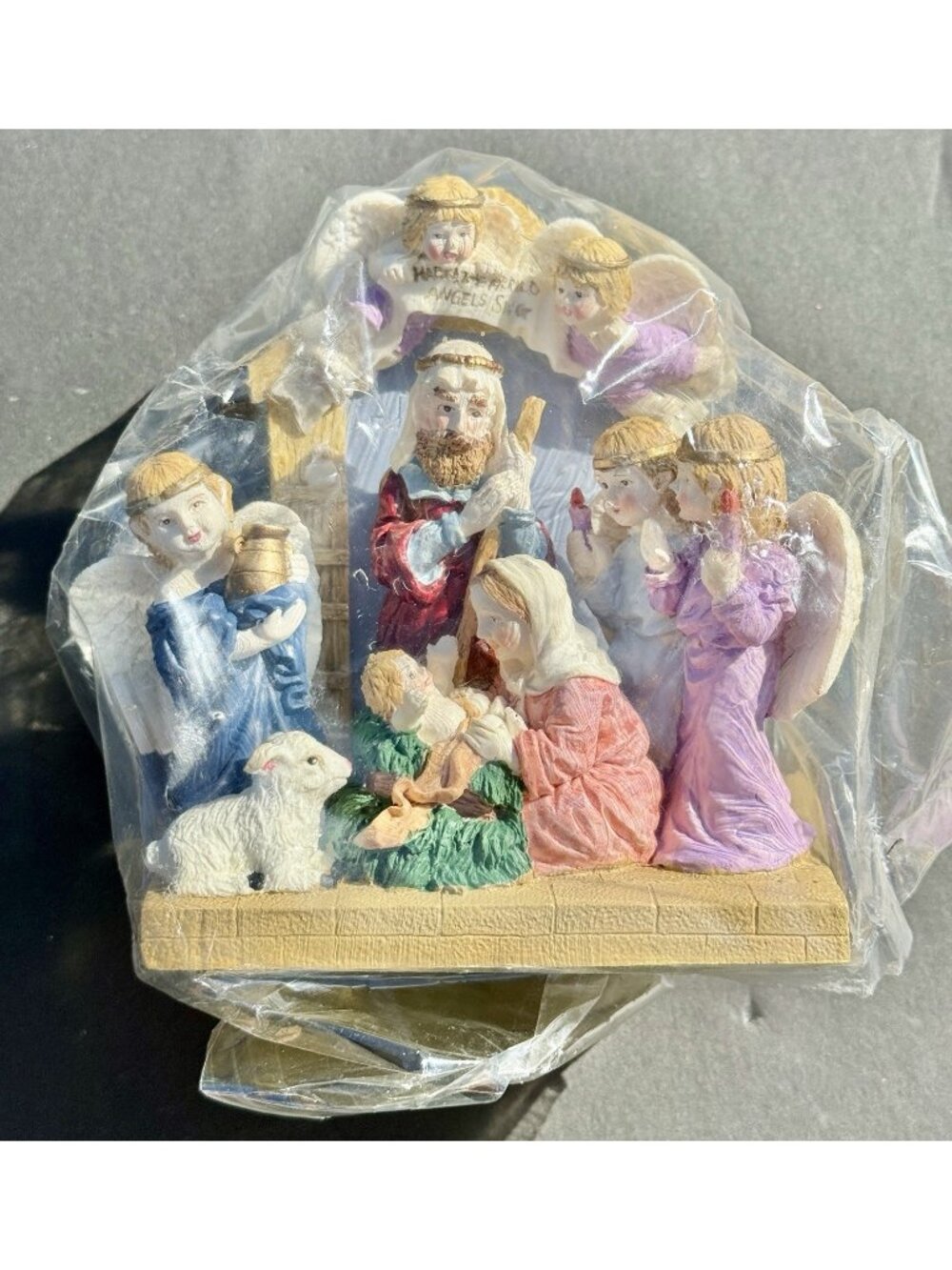 Vtg Collectors Choice Scenes Of Devotion Resin Nativity Set Boxed